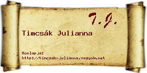 Timcsák Julianna névjegykártya